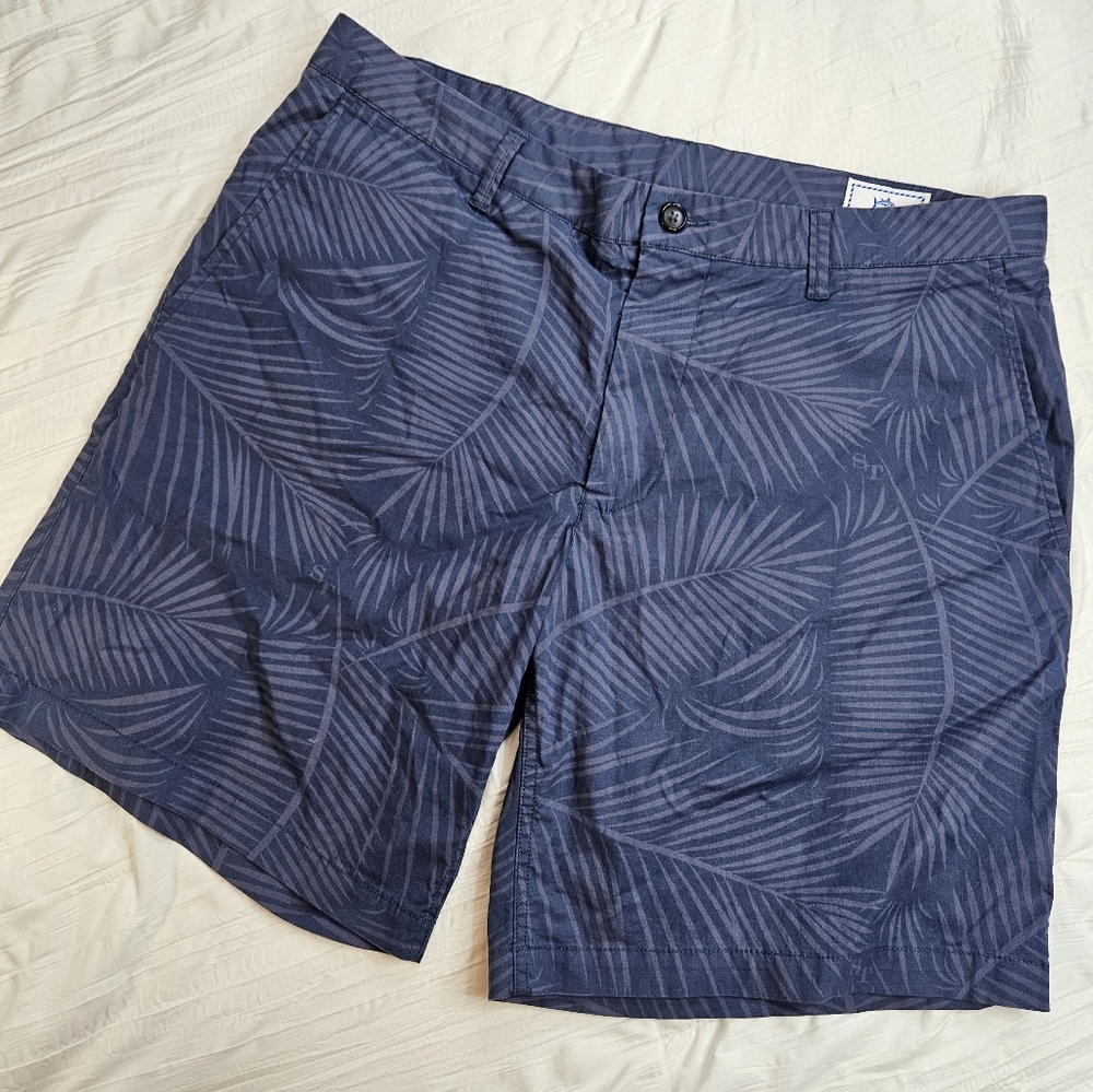 Southern Tide Navy Shorts Palm Leaves W38